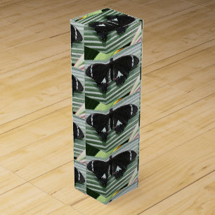 Black & White Butterfly Wine Box