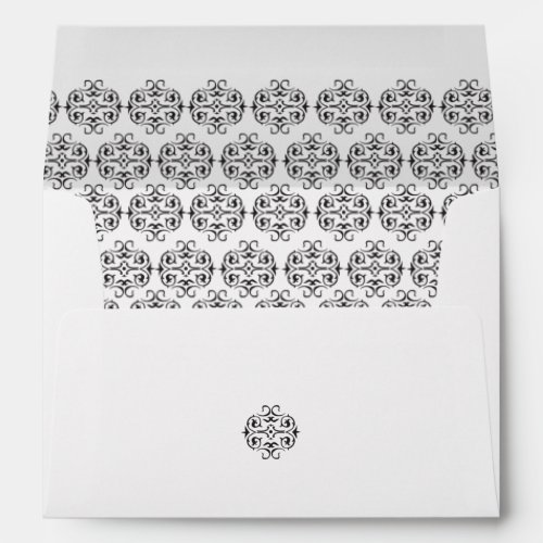 Black  White Calligraphy 5x7 Wedding Invitation Envelope