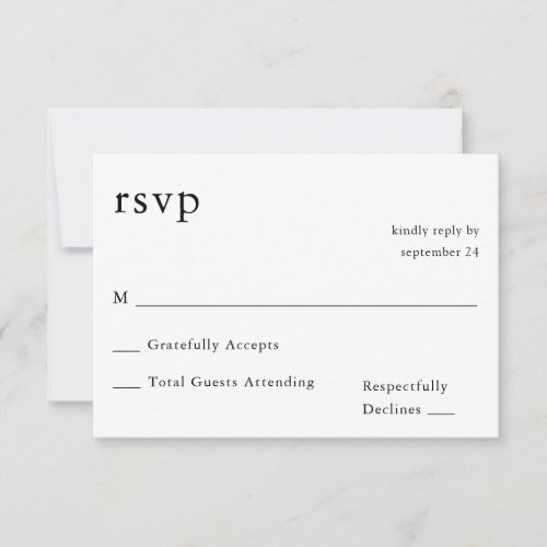 Black &amp; White Calligraphy 9 RSVP no Meal 
