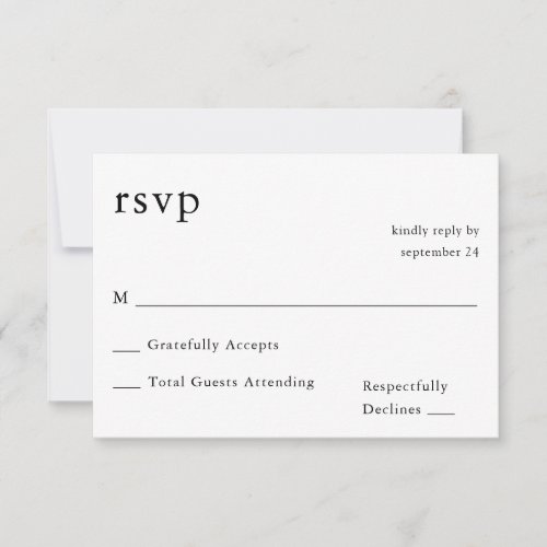 Black  White Calligraphy 9 RSVP no Meal 