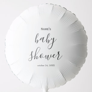 Black White Calligraphy Baby Shower Balloon