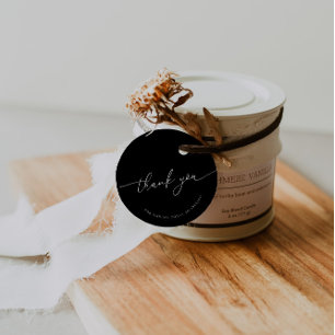 Black & White Calligraphy Bridal Shower Thank You Favor Tags