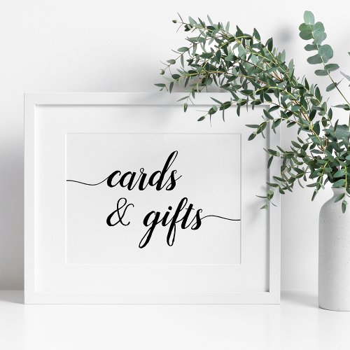 Black  White Calligraphy Cards  Gifts Sign