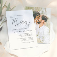 Black & White Calligraphy Engagement Photo Wedding