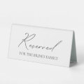 Black & White Calligraphy Reserved Tabletop Sign | Zazzle