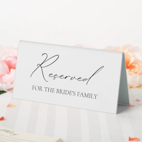 Black  White Calligraphy Reserved Tabletop Sign