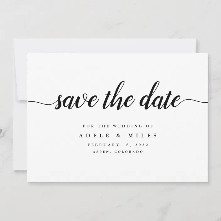 Black with White Doves Personalized Wedding Save The Date Cards 