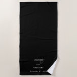 Black & White Calligraphy Signature Script Wedding Beach Towel<br><div class="desc">An elegant black and white calligraphy signature script wedding design. A minimalistic design that uses vintage script calligraphy typography as the center of attraction. A classy black and white calligraphy signature design ideal for all types of weddings. A classic black and white wedding gift favor design with simplistic elements. Matching...</div>