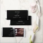 Black & White Calligraphy Signature Script Wedding Hershey Bar Favors<br><div class="desc">An elegant black and white calligraphy signature script wedding design. A minimalistic design that uses vintage script calligraphy typography as the center of attraction. A classy black and white calligraphy signature design ideal for all types of weddings. A classic black and white wedding chocolate favor design with simplistic elements. Matching...</div>
