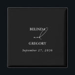 Black & White Calligraphy Signature Script Wedding Magnet<br><div class="desc">An elegant black and white calligraphy signature script wedding design. A minimalistic design that uses vintage script calligraphy typography as the center of attraction. A classy black and white calligraphy signature design ideal for all types of weddings. A classic black and white wedding favor design with simplistic elements. Matching wedding...</div>