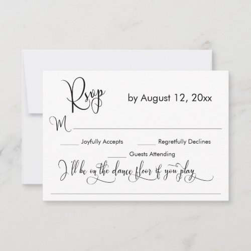 Black  White Calligraphy Song Request RSVP