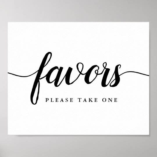 Black & White Calligraphy Wedding Favor Sign | Zazzle.com