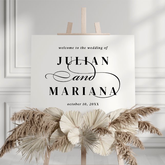 Black & White Calligraphy Wedding Welcome Sign (Creator Uploaded)