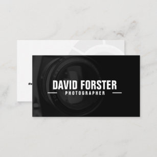 Black White Camera Lens Photographer Business Card