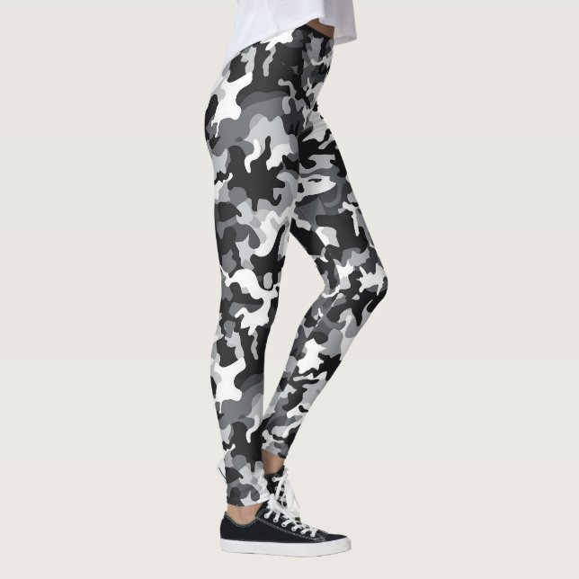 Black & White Camo design leggings (Right)
