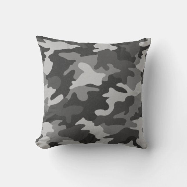 Black & White Camouflage Pillow (Front)