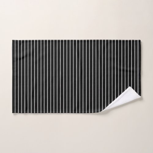 Black White Camouflage Stripes Patterns Elegant Hand Towel