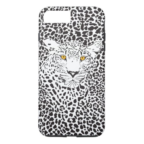 Black  White Camouflaged Leopard Pattern iPhone 8 Plus7 Plus Case