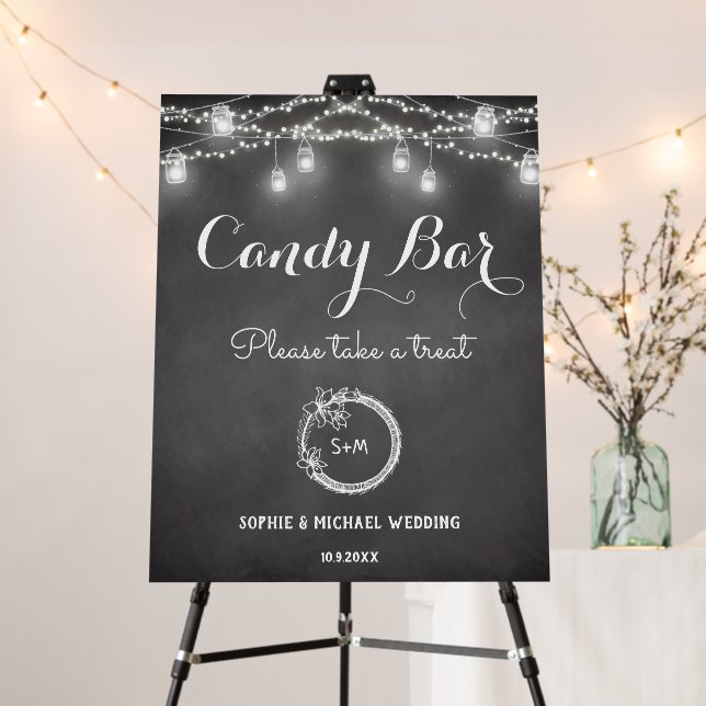 Black White Candy Bar Wedding   Foam Board (In Situ (Stand))