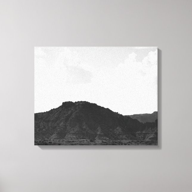 Black & White Caprock Canyon Mountain 16x20 Canvas Print (Front)