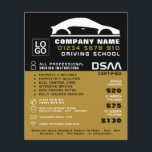 Black & White Car Logo, Driving School, Instructor Flyer<br><div class="desc">Black & White Car Logo,  Driving School,  Instructor Advertising Flyer by The Business Card Store.</div>