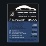 Black & White Car Logo, Driving School, Instructor Flyer<br><div class="desc">Black & White Car Logo,  Driving School,  Instructor Advertising Flyer by The Business Card Store.</div>