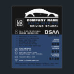 Black & White Car Logo, Driving School, Instructor Flyer<br><div class="desc">Black & White Car Logo,  Driving School,  Instructor Advertising Flyer by The Business Card Store.</div>