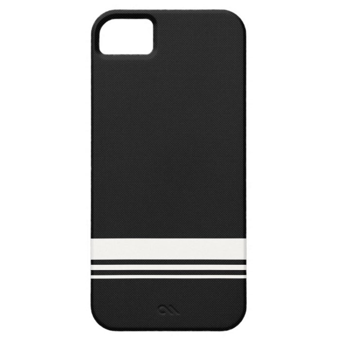 Black & White Carbon Fiber Stripes iPhone 5 Case