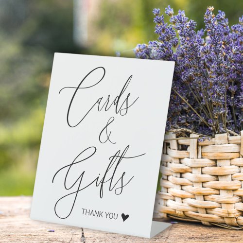 Black  White Cards  Gifts Bridal Shower  Pedestal Sign