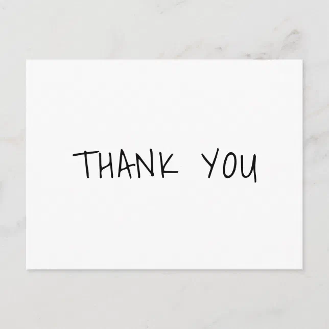 Black White Casual Handwriting Business Thank You Postcard | Zazzle