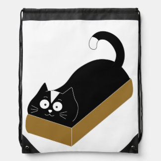 Black & White Cat Drawstring Backpack