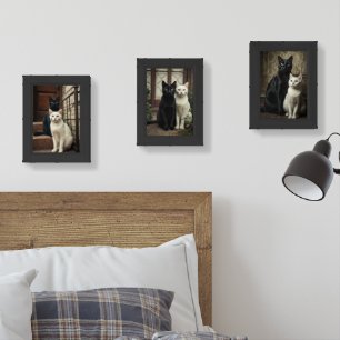 Black & White Cat Duo - Custom Print Set