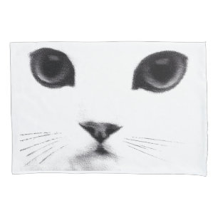 Black White Cat Face Pillowcase