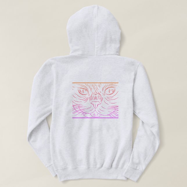 Black@White Cat  for woman Hoodie (Design Back)