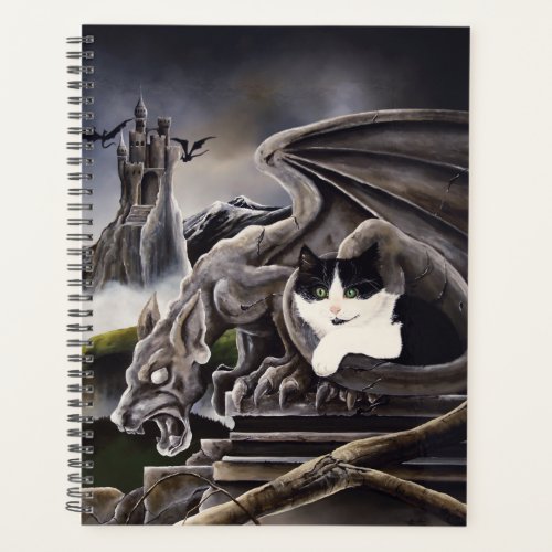 Black White Cat Gargoyle Planner