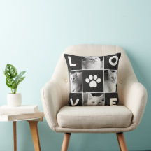 Black White Cat Love Photo Collage