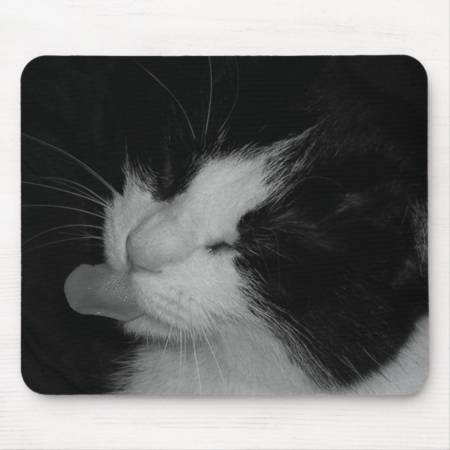 Black & White Cat Mouse Pad (Front)