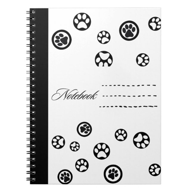 Black&White Cat Paws Notebook (Front)