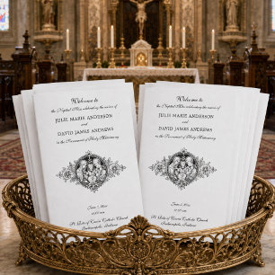 Black & White Catholic Latin Mass Wedding Program