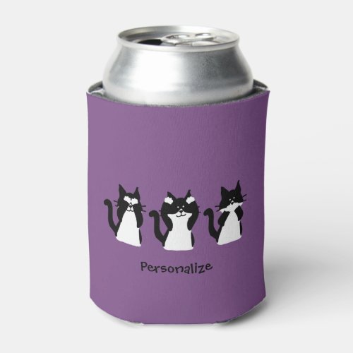 Black White Cats  Three Wise Kitties Can Cooler