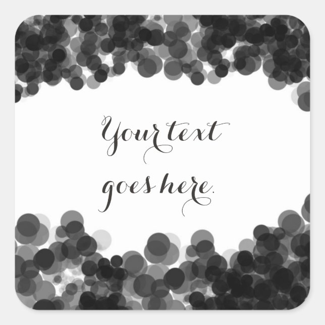 Black White Caviar Elegant Party favor sticker (Front)