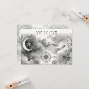 Black White Celestial Moon Dreamcatcher