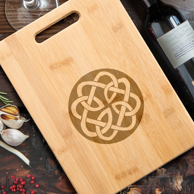 Black White Celtic Knotwork Circle Symbol Engraved Cutting Board (Creator Uploaded)