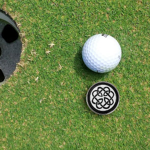 Black White Celtic Knotwork Circle Symbol Golf Ball Marker