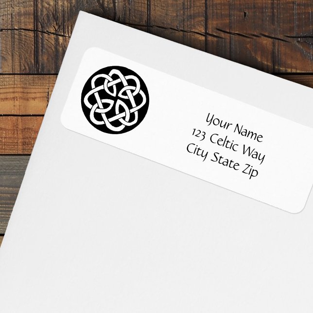 Black White Celtic Knotwork Circle Symbol Label (Creator Uploaded)