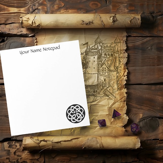 Black White Celtic Knotwork Circle Symbol Notepad (Creator Uploaded)