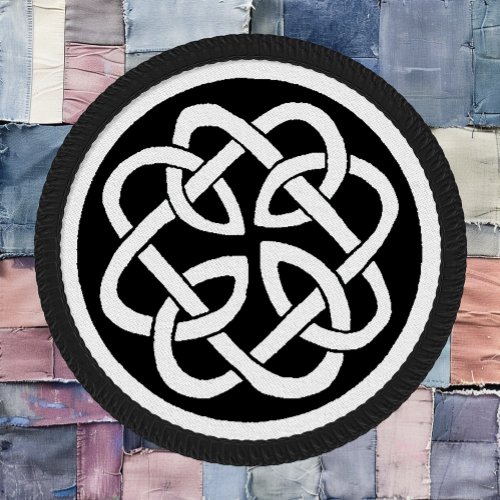 Black White Celtic Knotwork Circle Symbol Patch