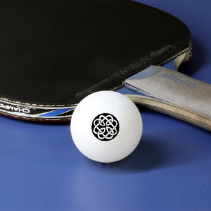 Black White Celtic Knotwork Circle Symbol Ping Pong Ball