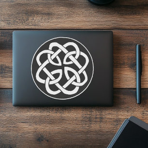 Black White Celtic Knotwork Circle Symbol Sticker