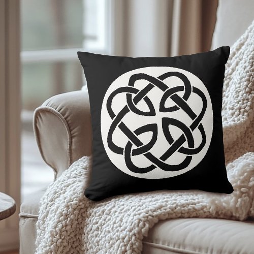 Black White Celtic Knotwork Circle Symbol